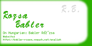 rozsa babler business card